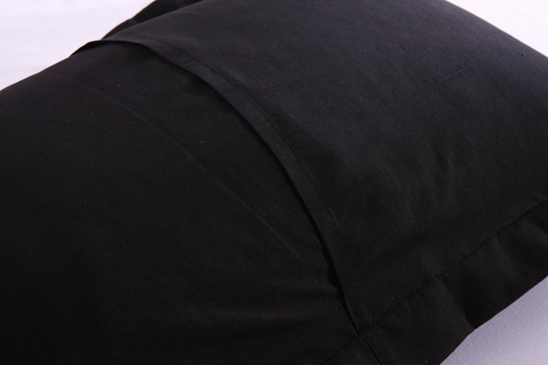 MarCielo 2-Piece Embroidered Pillow Shams, Decorative Microfiber Pillow Covers Set, Standard Size, Black - Image 5